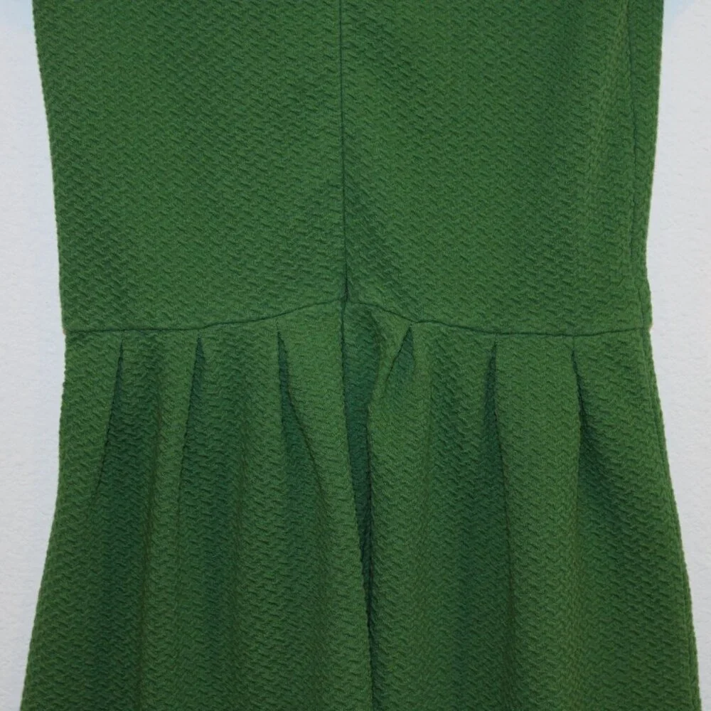 Ganni green textured business casual dress size medium above knee - Picture 3 of 9